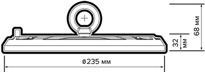 подвесной led светильник Jazzway PHB UFO 10 100w 5000K 90&deg; IP65 - размеры