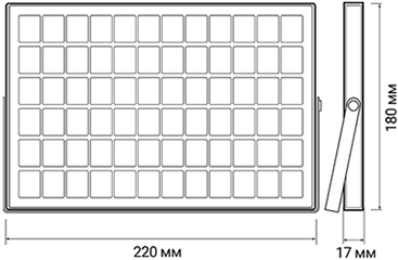 led прожектор Jazzway PFL SOLAR 50 6500K IP65 - размеры солнечной панели