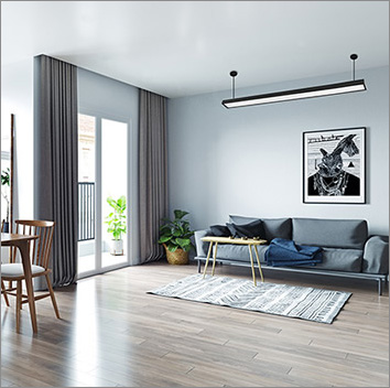 линейный led светильник Jazzway PSO-01 24w 4000K Black 1200х70 IP40 - пример подвесного монтажа