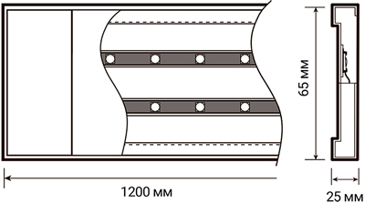 линейный led светильник Jazzway PPO-02 1200 Prisma - размеры