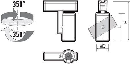 трековый led светильник Jazzway MTR16 2310 - размеры