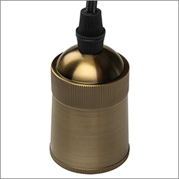 патрон декоративный Jazzway PLC 03 E27 230V/1M Antique Bronze со шнуром - внешний вид патрона