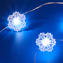 led гирлянда Uniel ULD-S1900-020/STB/2AA White IP20 Snowflakes Mini - белый цвет свечения