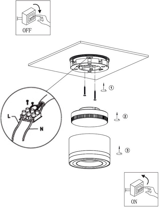 cветильник накладной OL51 GX53 "Эра" - монтаж и подключение