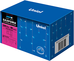 led гирлянда Uniel ULD-B3007-200/TTK Blue-White IP44 - упаковка