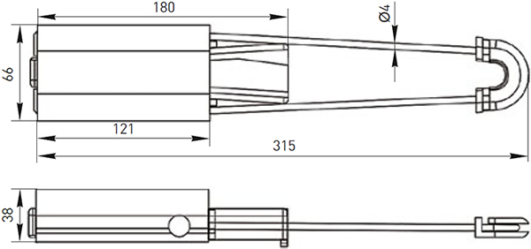 зажим анкерный клиновой PA2000 1x95-120 кв.мм EKF - размеры