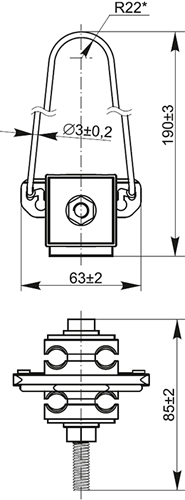 зажим анкерный абонентский ЗАБ 4х16-35 IEK - размеры
