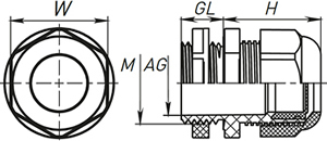 сальник PG IP54 EKF PROxima - размеры
