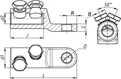 наконечник болтовой 2НБВ "ЗЭТАРУС" - размеры