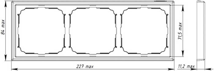 рамка 3-постовая Systeme Electric серии ArtGallery - размеры