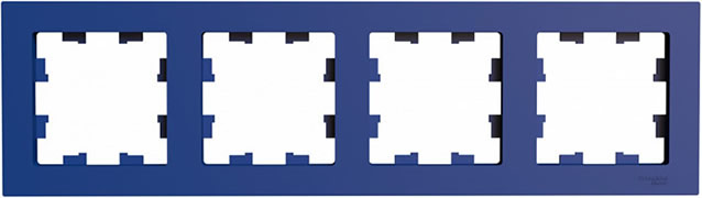 рамка 4-постовая Systeme Electric AtlasDesign, аквамарин - внешний вид