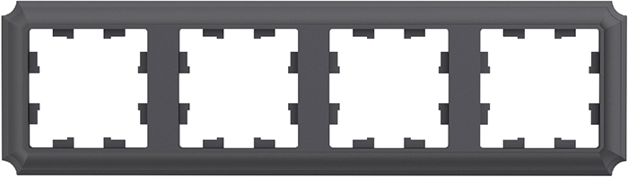 рамка 4-постовая Systeme Electric AtlasDesign Antique базальт - внешний вид