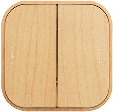 переключатель 2-клавишный Legrand 782266 Quteo дерево - внешний вид