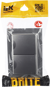 розетка 2-местная IEK РСбш12-3-44-БрC Brite - упаковка