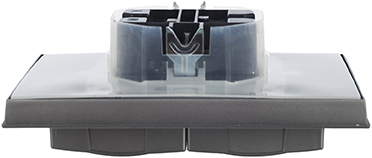 розетка 2-местная IEK РСбш12-3-44-БрC Brite - вид сбоку