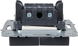 выключатель 2-клавишный IEK ВС10-2-1-БрГ Brite - вид сбоку