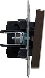 выключатель 1-клавишный проходной IEK ВС10-1-6-БрТБ Brite - вид сбоку