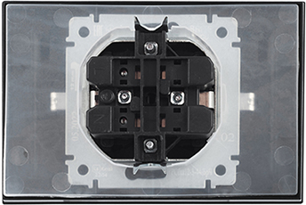 розетка 2-местная IEK РСбш12-3-44-БрЧ Brite - вид с тыльной стороны