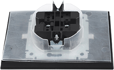 розетка 2-местная IEK РСбш12-3-44-БрЧ Brite - вид с тыльной стороны