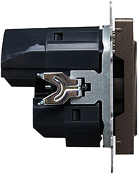 розетка 1-местная IEK РЮш11-1-БрТБ Brite - вид сбоку