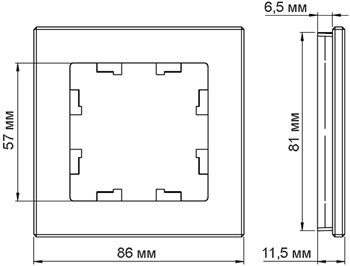 рамка 1-постовая Systeme Electric AtlasDesign Nature - размеры