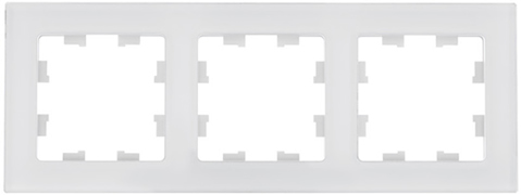 рамка 3-постовая Systeme Electric AtlasDesign Nature, натуральное стекло, белый - внешний вид