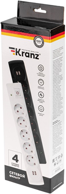 фильтр сетевой 5-местный 3м Kranz 13-4702 - упаковка