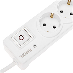 фильтр сетевой 5-местный 5м Kranz 13-4701 с индикацией и автовыключателем