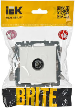 розетка ТВ оконечная IEK РТВ11-0-БрБ Brite - упаковка