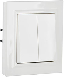 выключатель 2-клавишный IEK ВСР10-2-0-БрБ Brite - внешний вид