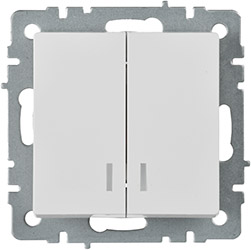 выключатель 2-клавишный IEK ВС10-2-1-БрБ Brite - внешний вид