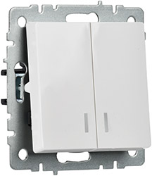 выключатель 2-клавишный IEK ВС10-2-1-БрБ Brite - внешний вид