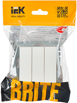 выключатель 3-клавишный IEK ВС10-3-0-БрБ Brite - упаковка