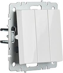 выключатель 3-клавишный IEK ВС10-3-0-БрБ Brite - внешний вид