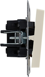 выключатель 2-клавишный проходной IEK ВС10-2-6-БрКр Brite - вид сбоку