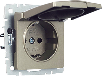 розетка 1-местная IEK РСбш10-3-БрШ Brite - внешний вид