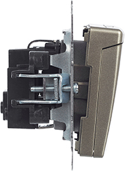 розетка 1-местная IEK РСбш10-3-БрШ Brite - вид сбоку