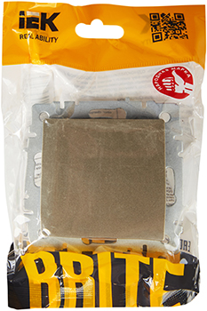 выключатель 1-клавишный перекрестный IEK ВС10-1-3-БрШ Brite - упаковка