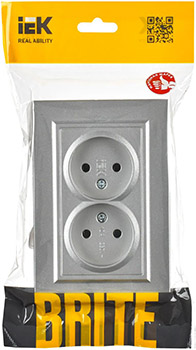 розетка 2-местная IEK РС12-2-БрА Brite - упаковка