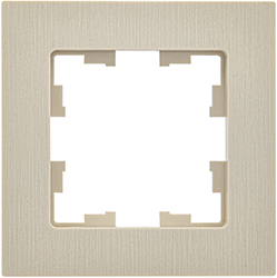 рамка 1-постовая IEK РУ-1-Бр Brite бежевый рифленый - внешний вид