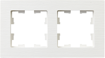 рамка 2-постовая IEK РУ-2-Бр Brite белый рифленый - внешний вид
