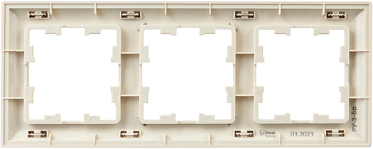 рамка 3-постовая IEK РУ-3-Бр Brite бежевый / шампань - вид с тыльной стороны