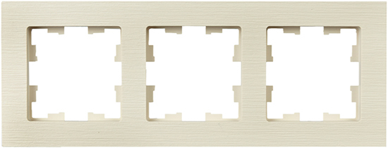 рамка 3-постовая IEK РУ-3-Бр Brite бежевый рифленый - внешний вид