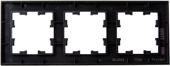 рамка 3-постовая IEK РУ-3-2-БрЧ Brite - вид с тыльной стороны