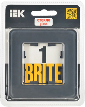 рамка 1-постовая IEK РУ-1-2-Бр стекло графит RE Brite - упаковка