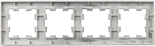 рамка 4-постовая IEK РУ-4-2-Бр стекло маренго матовый Brite - вид с тыльной стороны