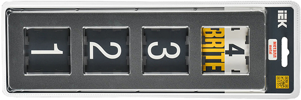 рамка 4-постовая IEK РУ-4-1-Бр металл титан RE Brite - упаковка