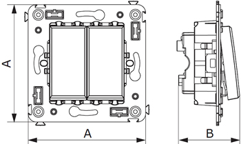 выключатель 2-клавишный DKC Avanti - размеры