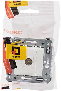 розетка TV одиночная DKC Avanti, цвет белое облако, - упаковка