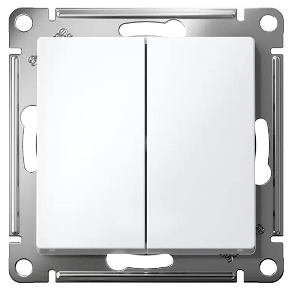 AtlasDesign белый выключатель 2кл скрытая 10А IP20 быстрозажим.клем.  